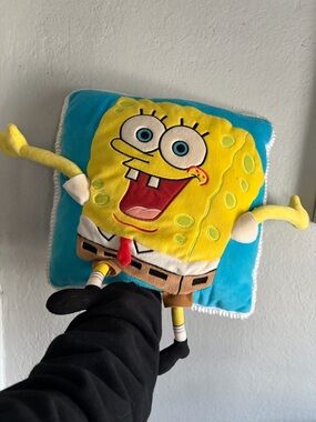 SpongeBob Squarepants Blue and Yellow Plush Pillow Bag